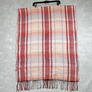 Aerie Scarf Womens One Size Pink & Red Plaid Throw NWOT